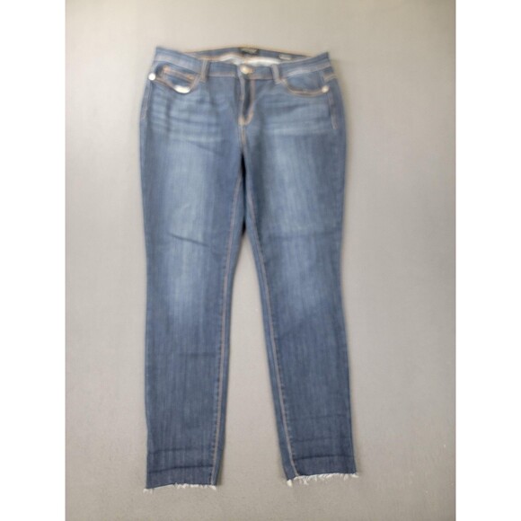 Judy Blue Jeans Womens 15/32 Dark Wash Skinny Fit Raw Hem Stretch JB82201DK - Picture 1 of 14